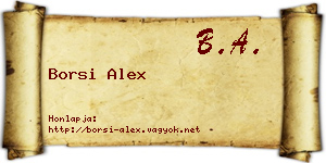 Borsi Alex névjegykártya